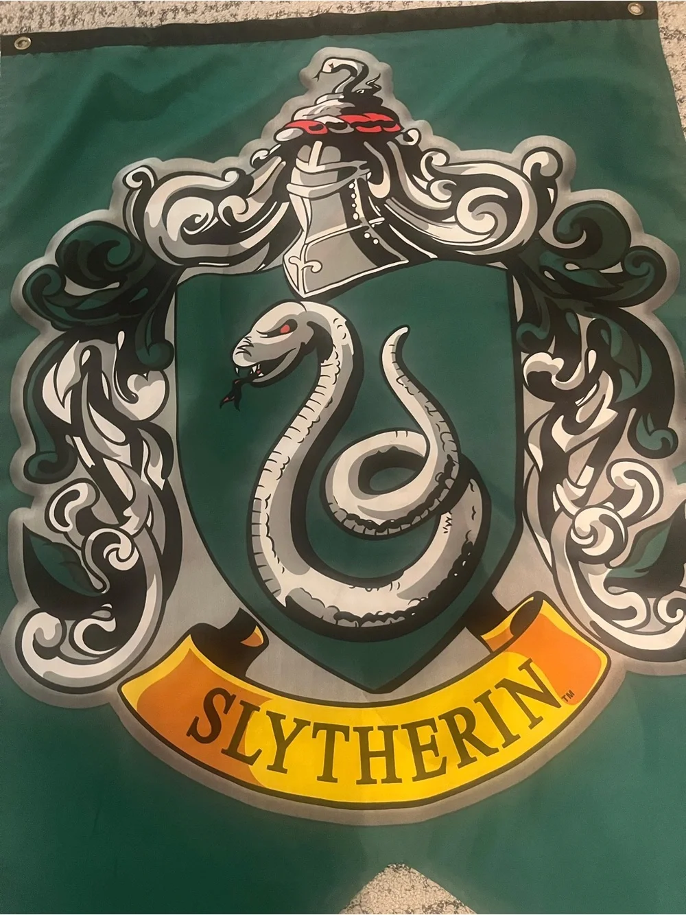 Slytherin Green House Crest Wall Banner